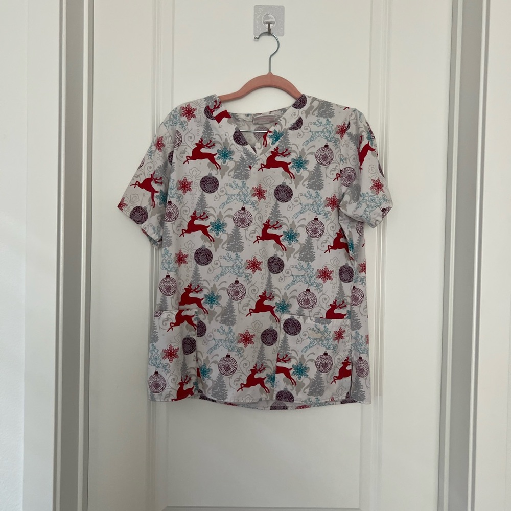 Christmas Scrub Top